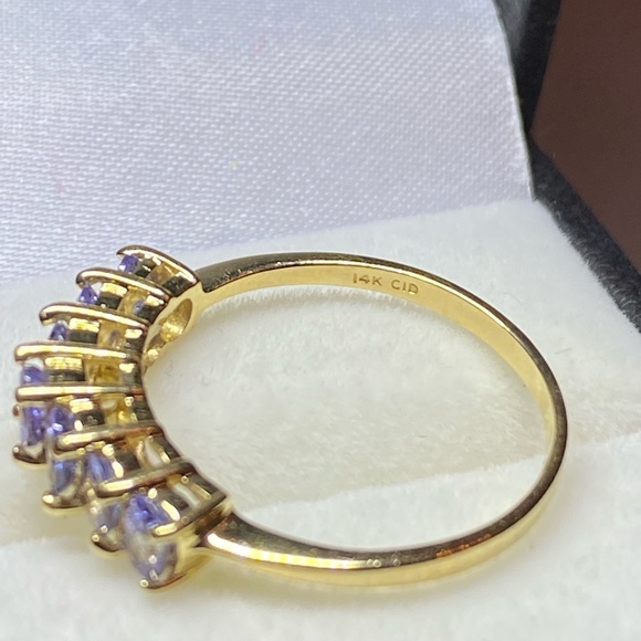 Clyde Duneier Tanzanite 14K Yellow Gold Band Ring - Picture 6 of 12